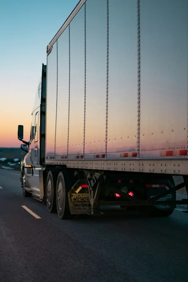 Heavy commercial vehicle combination on highway